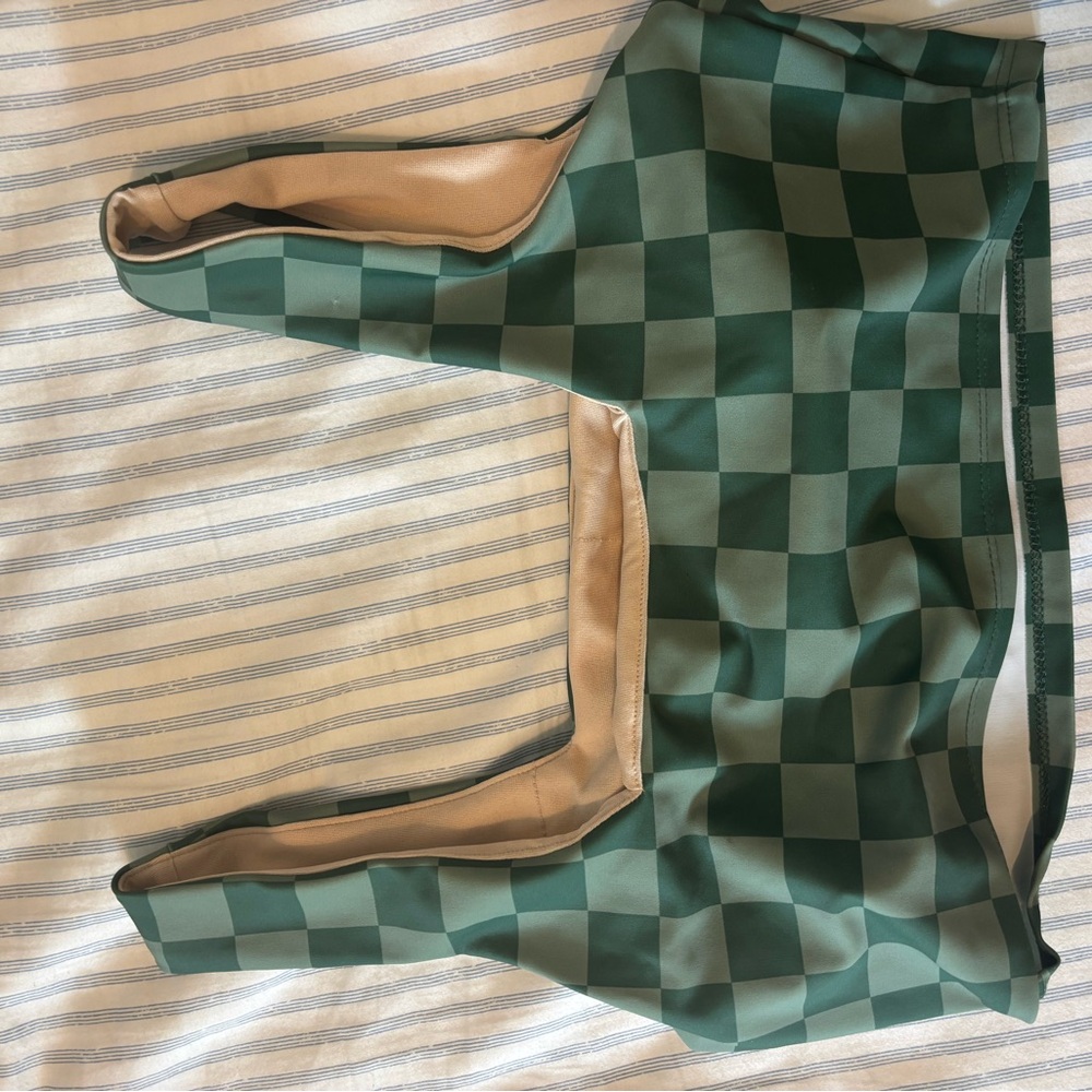 Albion Green Check Olivia Swim Crop - Picture 3 of 3